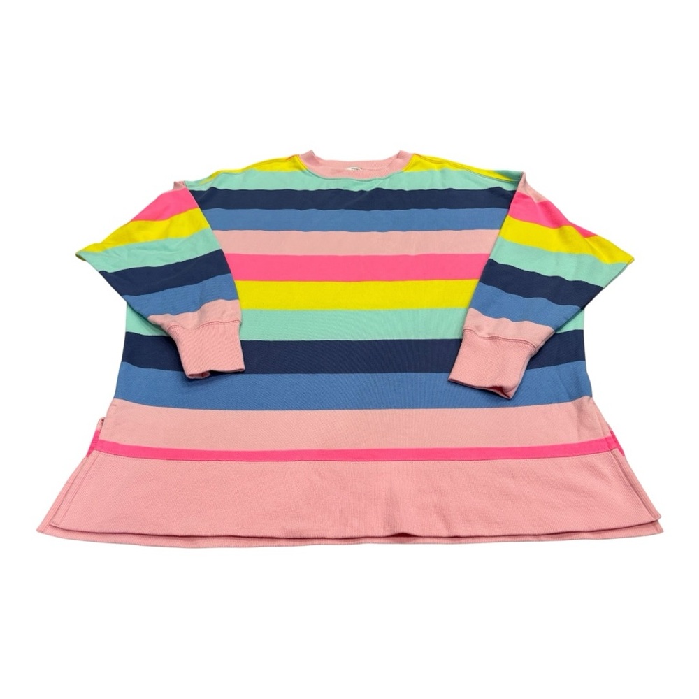 Colorful Striped crown & ivy oversized crewneck sweatshirt